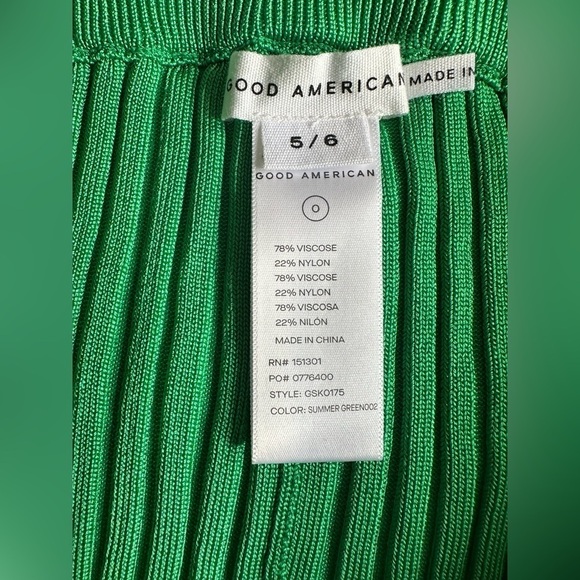 GOOD AMERICAN leggings green ribbed pull on flare pants 2X/3X NWT - Picture 8 of 10